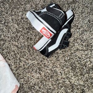 Vans Kids Black and White Velcro Sneakers